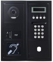 Platine vidéo modulaire, défilement, finition noir, BM & emplacement Vigik (GTBVHB)