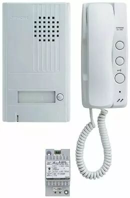 Portier audio 2 fils int�gral, saillie Fa�ade alu. avec 2�me bouton de commande (DA1AS)