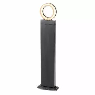 potelet rectangulaire led 1 metre 12w diffuseur rond 3000k gris ip54 (67758)