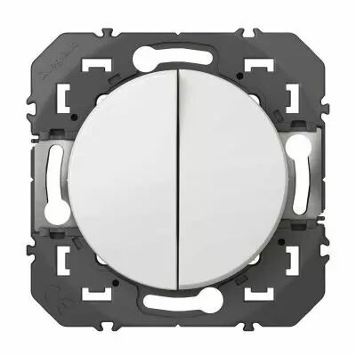 Poussoir double dooxie 6A 250V~ finition blanc (600008)