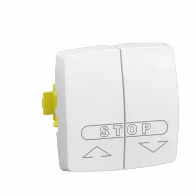 Poussoir double pour volets roulants avec bornes automatiques - Appareillage saillie composable blanc (086110L)