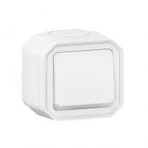 Poussoir NO lumineux Plexo complet saillie blanc (069762L)