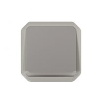 Poussoir NO lumineux Plexo composable gris (069542L)