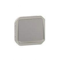 Poussoir NO lumineux Plexo composable gris (069542L)