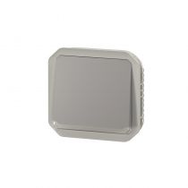 Poussoir NO lumineux Plexo composable gris (069542L)