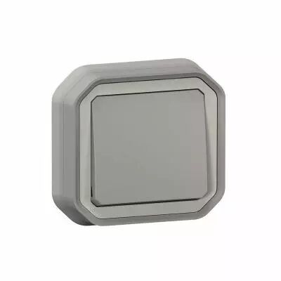 Poussoir NO Plexo complet encastr� gris (069820L)