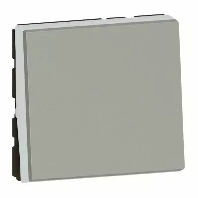 Poussoir ou poussoir inverseur Mosaic Easy-Led 6A 250V~ 2 modules - alu (079240L)