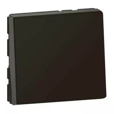 Poussoir ou poussoir inverseur Mosaic Easy-Led 6A 250V~ 2 modules - noir mat (079140L)