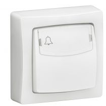 Poussoir porte-étiquette 6A Appareillage Saillie complet avec bornes automatiques - blanc (086009L)