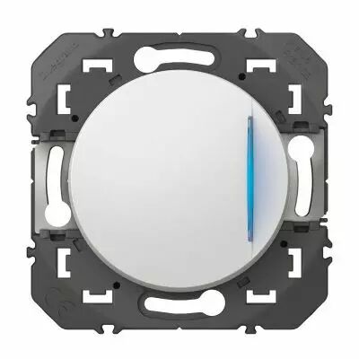 Poussoir simple avec voyant lumineux dooxie 6A 250V~ finition blanc (600016)