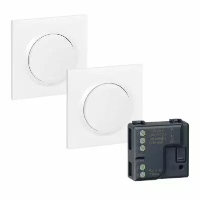 Pr�t � poser �clairage 1 micromodule+2 COM. sans fil/sans pile dooxie Blanc (600699L)