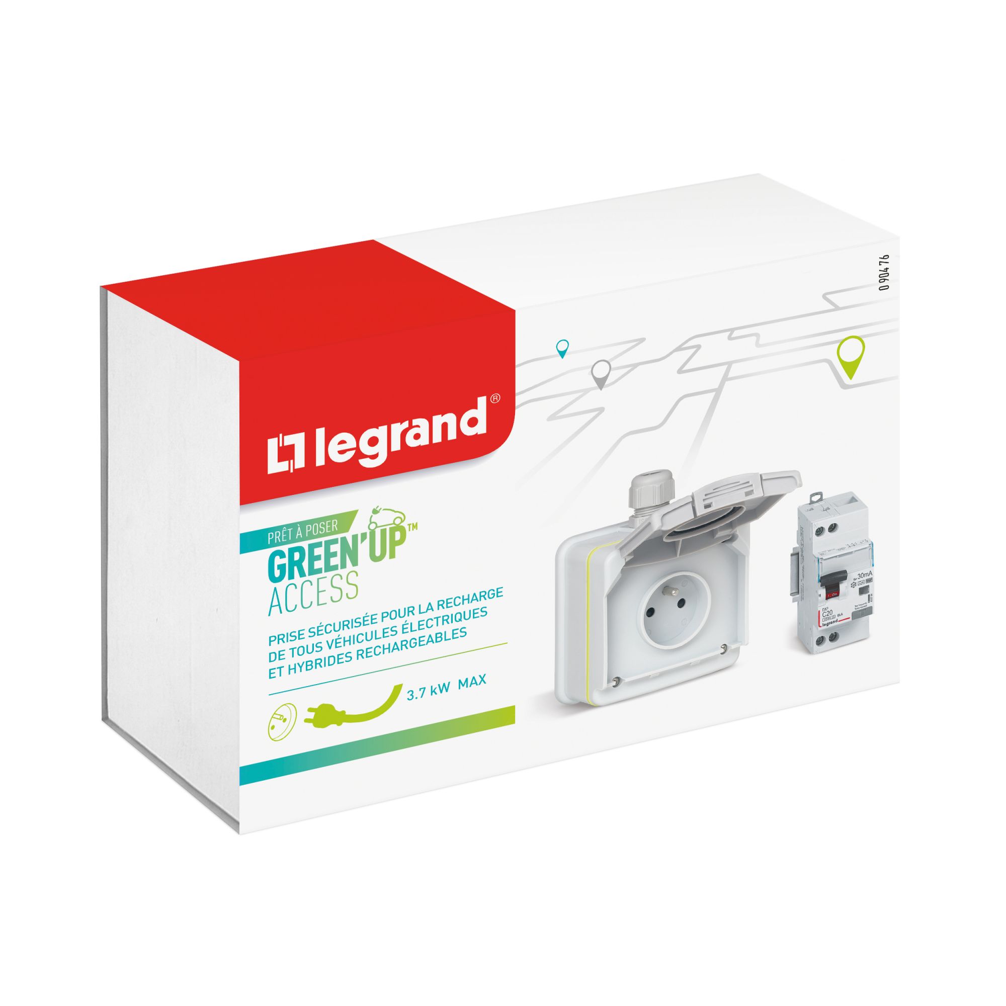 LEGRAND 090476 - Prêt-à-poser Green'up Access pour véhicule électrique prise  de