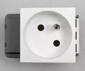Prise 2 P+T connexion auto Blanc Artic (49041)