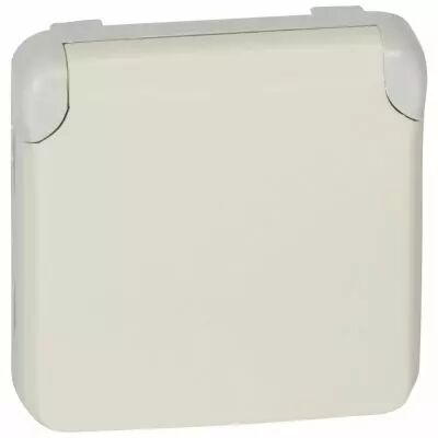 Prise 2P+T contact lat�ral de terre Prog Plexo composable blanc - 16 A - 250 V