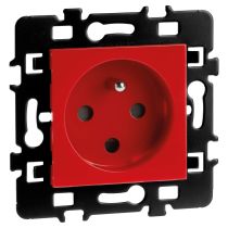 Prise 2P+T rouge détrompée + enj. (61862)