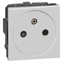 prise 2p+t surface mosaic 2 modules avec connexion par bornes automatiques alu (079342)