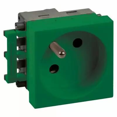 Prise 2P+T verte compl�te (61410)