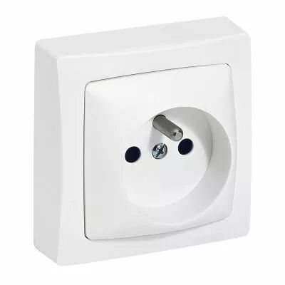 Prise de courant 2P+T � bornes automatiques Appareillage saillie complet - blanc (086027)
