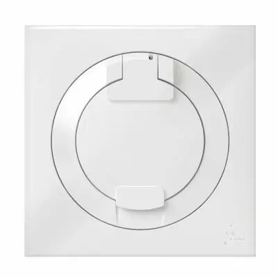 Prise de courant 2P+T � puits dooxie 16A IP44 livr�e avec plaque carr�e blanche et griffes (600344)