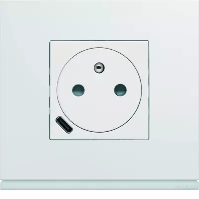 prise de courant affleurante gallery 2p+t avec usb-c pure (wxf114b)