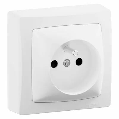 Prise de courant avec terre 16A ASL - Saillie - Blanc (086027L)