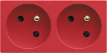Prise de courant double speciale goulotte gallery 2P+T 16A rouge (WXF422R)