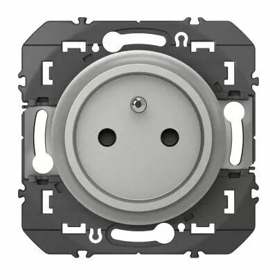 Prise de courant easyr�no 2P+T faible profondeur dooxie 16A finition alu (600428)