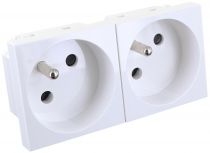 Prise double 2P+T encastrable 45x90 mm (731122)