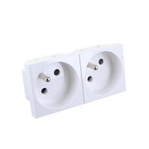 Prise double 2P+T encastrable 45x90mm (731122)