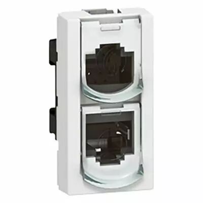 Prise doubleur t�l�phone/Ethernet RJ 45 - FTP - 9 contacts - 1 mod - LCS� (076537)