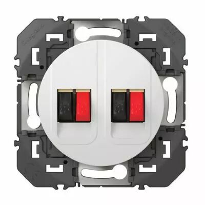 Prise haut-parleur double dooxie finition blanc (600382)