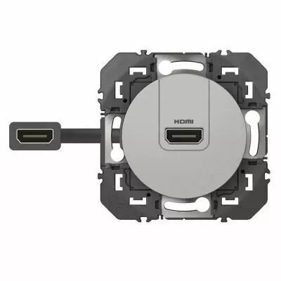 Prise HDMI pr�-connectoris�e dooxie finition alu (600485)