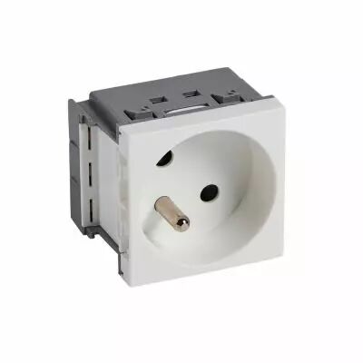 Prise juxtapos�e 2 P+T - 2 modules Blanc Artic (49042)