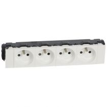 Prise pour goulotte clippage direct Prog Mosaic - 4x2P+T - 8 mod - blanc