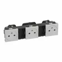 Prise Prog Mosaic pr�c�bl�e 3x2P+T - alu (079346)