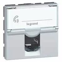 Prise RJ45 cat�gorie 6 FTP Mosaic 2 modules - alu (079465)