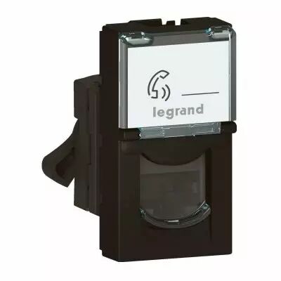 Prise RJ45 cat�gorie6 FTP Mosaic 1 module - noir mat (079162L)