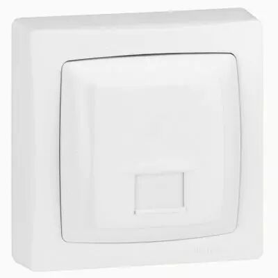 Prise RJ45 Num�ris/Internet 8 contacts appareillage saillie complet - blanc (086033)