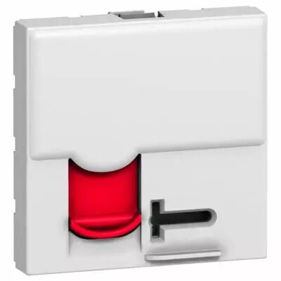 Prise RJ45 Prog Mosaic - acc�s contr�l� - Cat 6 - UTP - 2 mod - blanc - LCS� (076594)