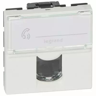 Prise RJ45 Prog Mosaic - Cat. 5e - UTP - 2 mod - blanc - LCS� (076554)