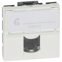Prise RJ45 Prog Mosaic - Cat. 5e - UTP - 2 mod - blanc - LCS² (076554)