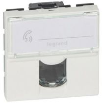 Prise RJ45 Prog Mosaic - Cat. 5e - UTP - 2 mod - blanc - LCS² (076554)