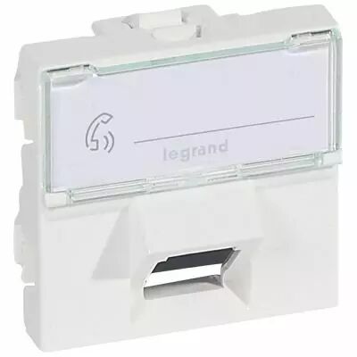 Prise RJ45 Prog Mosaic - Cat. 6 - FTP - inclin�e 45� - 2 mod - blanc - LCS� (076505)