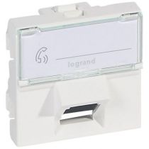 Prise RJ45 Prog Mosaic - Cat. 6 - FTP - inclinée 45° - 2 mod - blanc - LCS² (076505)