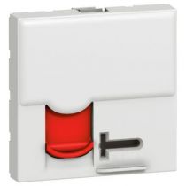 Prise RJ45 Prog Mosaic - Cat. 6 - STP- blind métal- 2 clés- 2 mod- blanc - LCS² (076596)