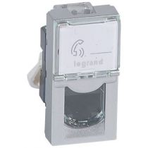 Prise RJ45 Prog Mosaic - Cat. 6 UTP - 8 contacts - 1 mod - alu (079461)