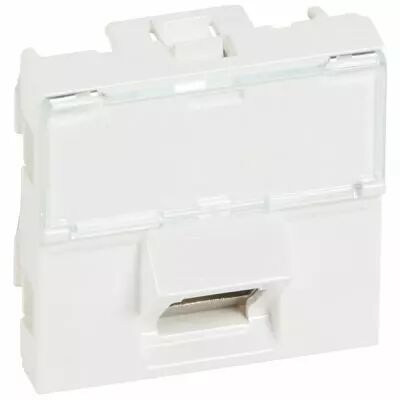 Prise RJ45 Prog Mosaic - Cat.6 - STP - inclin�e 45� - 2 mod - blanc - LCS� (076507)