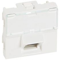 Prise RJ45 Prog Mosaic - Cat.6 - STP - inclinée 45° - 2 mod - blanc - LCS² (076507)