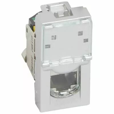Prise RJ45 Prog Mosaic - Cat.6A - STP - 1 mod - alu - LCS� (079473)