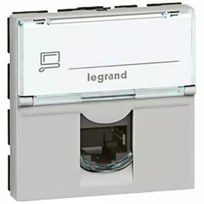Prise RJ45 Prog Mosaic - Cat.6A - STP - 2 mod - alu - LCS� (079476)